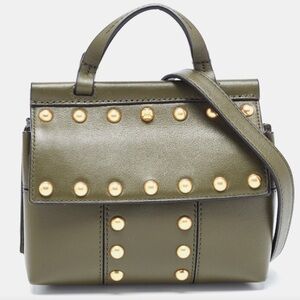 Tory Burch Block T mini satchel handbag with gold studs